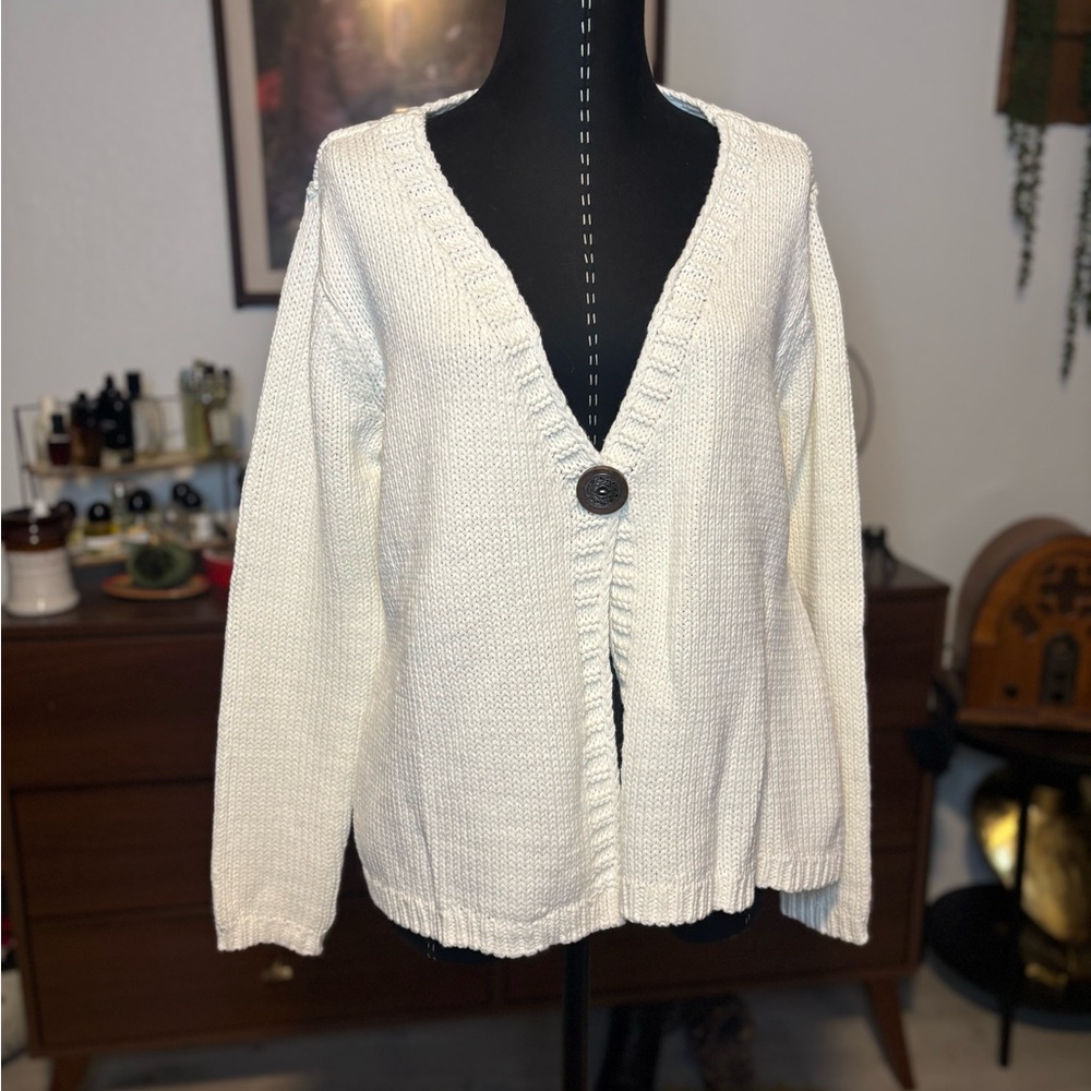 Soft Surroundings‎ White Button-Up Cardigan